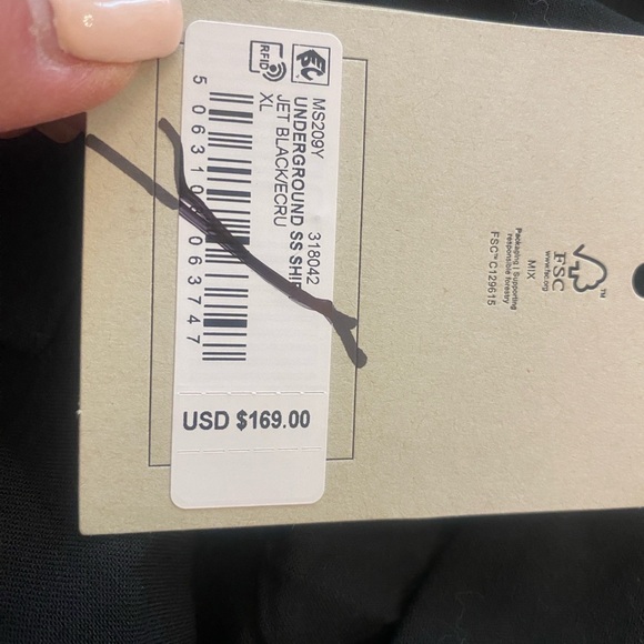 Allsaints Mens Black Underground London Button Down Short Sleeve Shirt NEW XL - Picture 9 of 16